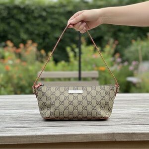 SOLD Authenticated Gucci GG Boat Canvas Pochette bag ( Red)